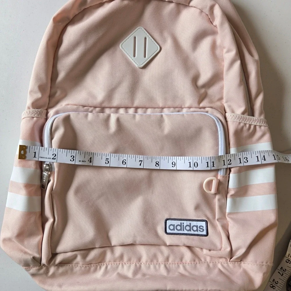 Adidas Classic 3-Stripes Backpack Blush Pink White Laptop Sleeve School Bag